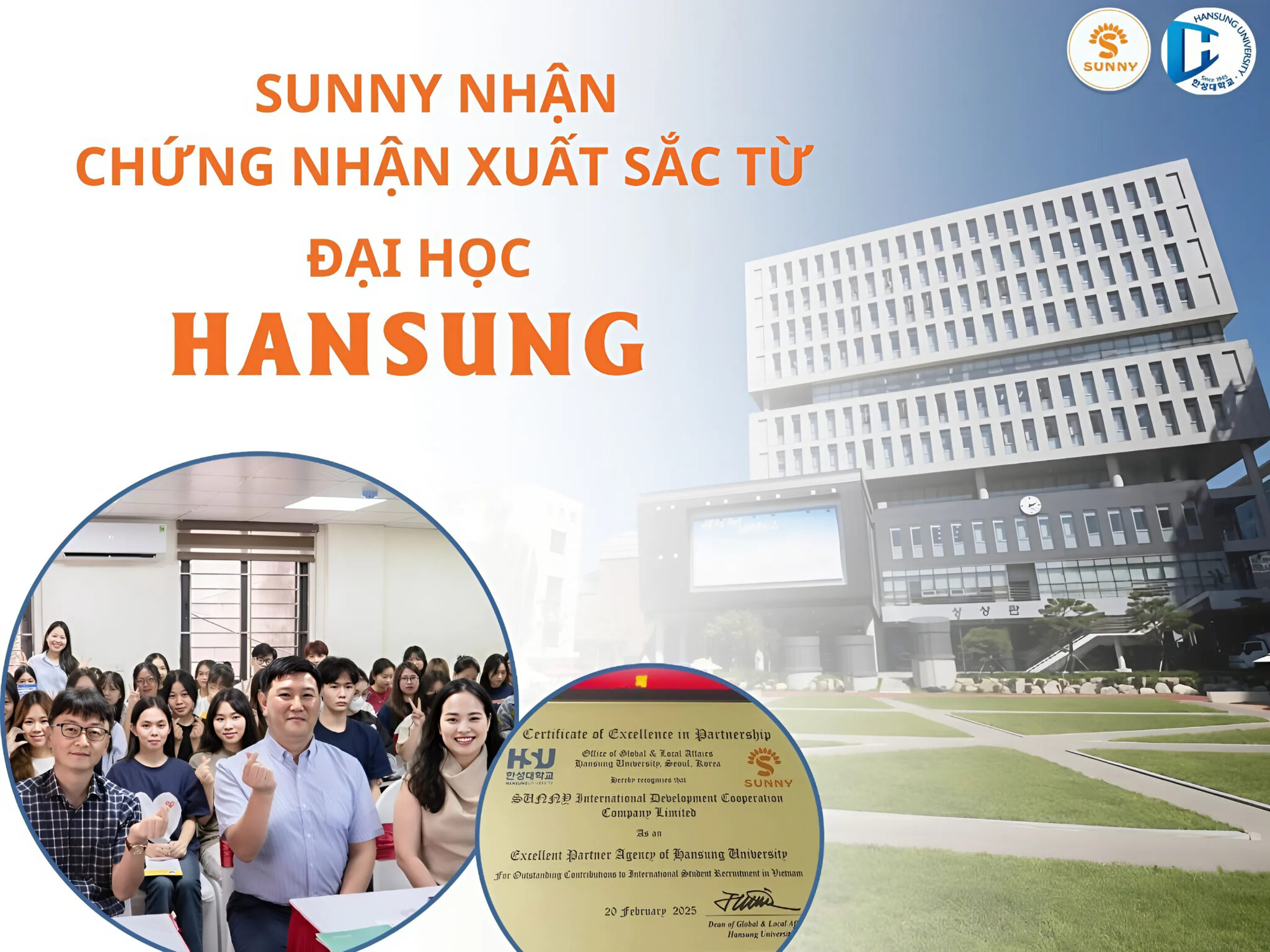 Chứng nhận đối tác xuất sắc Hansung